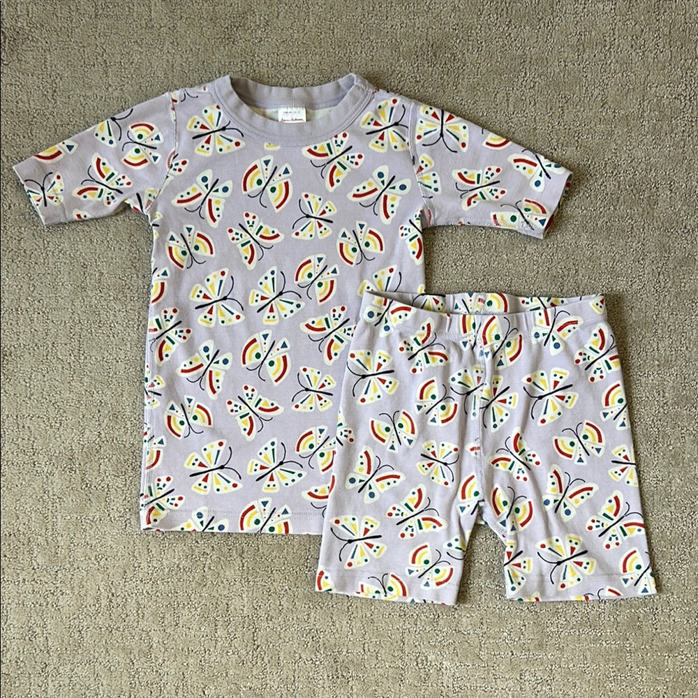 Hanna Andersson Kids Pajama Set - Multicolor Butterflies on Purple